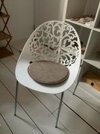 Witte design stoel met chroom frame, Huis en Inrichting, Stoelen, Ophalen, Kunststof, Wit, Zo goed als nieuw