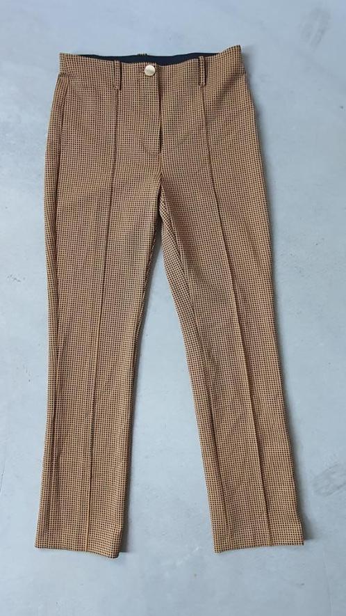 Marc Cain Broek met Glencheck-motief in Zand – Maat XS, Eleg, Kleding | Dames, Broeken en Pantalons, Maat 34 (XS) of kleiner, Beige