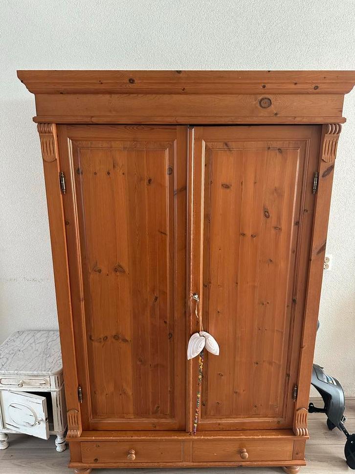 Houten kast met deuren en lades, Huis en Inrichting, Kasten | Vitrinekasten, Gebruikt, 200 cm of meer, 100 tot 150 cm, 50 tot 75 cm