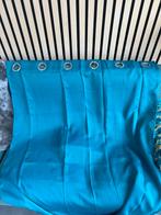 Turquoise Gordijn met Ringen, Huis en Inrichting, Stoffering | Gordijnen en Lamellen, Ophalen, 100 tot 150 cm, Zo goed als nieuw