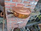 28 cm zware koperen kookpot/pan made in franse, Ophalen of Verzenden, Gebruikt