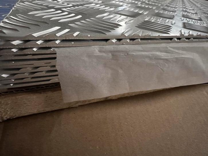 Aluminium Traanplaat 125x250cm, 2mm (3.5mm met traan), Doe-het-zelf en Verbouw, Platen en Panelen, Nieuw, Overige materialen, Minder dan 20 mm