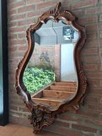 Mooie noten houten spiegel, Ophalen, Ovaal, 50 tot 100 cm, 100 tot 150 cm