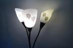 vintage fifties vloerlamp aluminium glas metaal zwart wit, Huis en Inrichting, Lampen | Vloerlampen, 150 tot 200 cm, Gebruikt