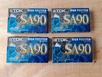 TDK SA90 High Position Cassettebandjes - 4 stuks beschikbaar voor biedingen