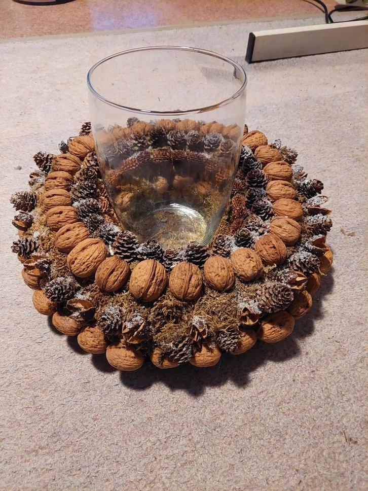 Herfstkrans - Windlicht/Kerststuk - 40cm, Huis en Inrichting, Woonaccessoires | Kransen, Ophalen of Verzenden