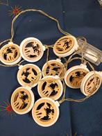 Kerstlampjes op batterijen - Houten rendieren, Hout, Kerst, Ophalen of Verzenden, Zo goed als nieuw