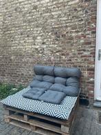 Pallet Bank with pillows, Ophalen, Zo goed als nieuw, Hout, Bank