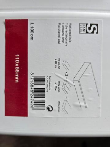 Sanivesk Vlakkanaal Buis 110x55mm + 2 Verbindingsstukken beschikbaar voor biedingen