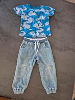Boboli set setje jeans soft shirt t-shirt walvis blauw 92 98, Ophalen of Verzenden, Setje, Jongen, Boboli