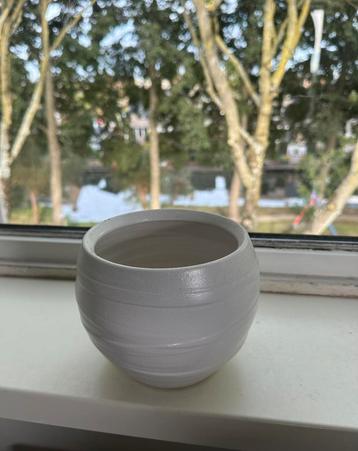 Witte, mooie bloempot beschikbaar voor biedingen
