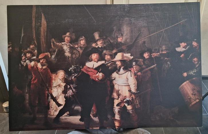 Nachtwacht schilderij op canvas - 115x75cm, Antiek en Kunst, Kunst | Schilderijen | Klassiek, Ophalen of Verzenden