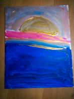 Prachtige abstracte zonsondergang schilderij., Ophalen of Verzenden