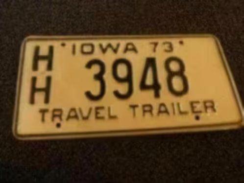 Kentekenplaat licenseplate Iowa 1973 USA, Verzamelen, Automerken, Motoren en Formule 1, Gebruikt, Auto's, Verzenden