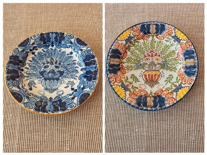 Tichelaar Makkum - Wandborden Pauwdecor (2), Antiek en Kunst, Antiek | Wandborden en Tegels, Ophalen of Verzenden