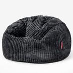 Zitzak Stoel Loungepug Corduroy Zwart, Ophalen, Zo goed als nieuw, Zwart