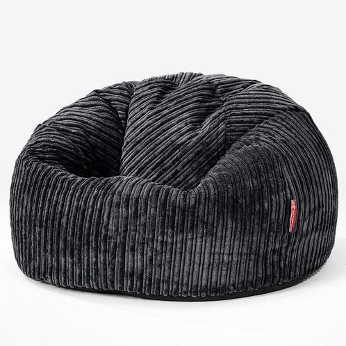 Zitzak Stoel Loungepug Corduroy Zwart, Huis en Inrichting, Zitzakken, Zo goed als nieuw, Zwart, Ophalen