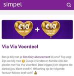 Simpel Vriendendeal € 10,- korting, Tickets en Kaartjes, Kortingen en Cadeaubonnen, Eén persoon, Cadeaubon, Overige typen