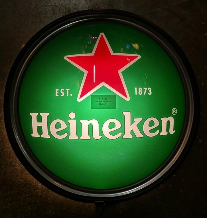 Heineken Bier lichtbak met verlichting 51 cm FH5368, Verzamelen, Biermerken, Zo goed als nieuw, Reclamebord, Plaat of Schild, Heineken