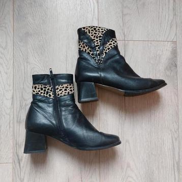 Zwarte enkellaarsjes Simona Fashion, zebraprint, maat 40 beschikbaar voor biedingen