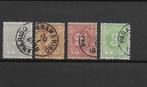 Suriname 1890, NVPH 16 t/m 19, Gestempeld., Postzegels en Munten, Postzegels | Suriname, Verzenden, Gestempeld