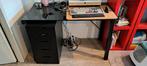 Zwart bureau met ladekast, Ophalen, Gebruikt, Bureau