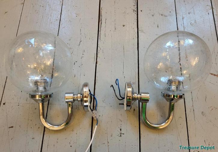 Wandlamp set Karl Lenz Germany, Huis en Inrichting, Lampen | Wandlampen, Zo goed als nieuw, Glas, Ophalen of Verzenden