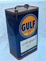 groot vintage Gulf olieblik voor scheepsmotoren, Verzamelen, Overige typen, Gebruikt, Ophalen of Verzenden, Motorboot