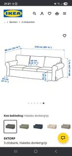 (donkergrijze) Ektorp 3 zitsbank, Huis en Inrichting, Ophalen, Gebruikt, Driepersoons, 75 tot 100 cm