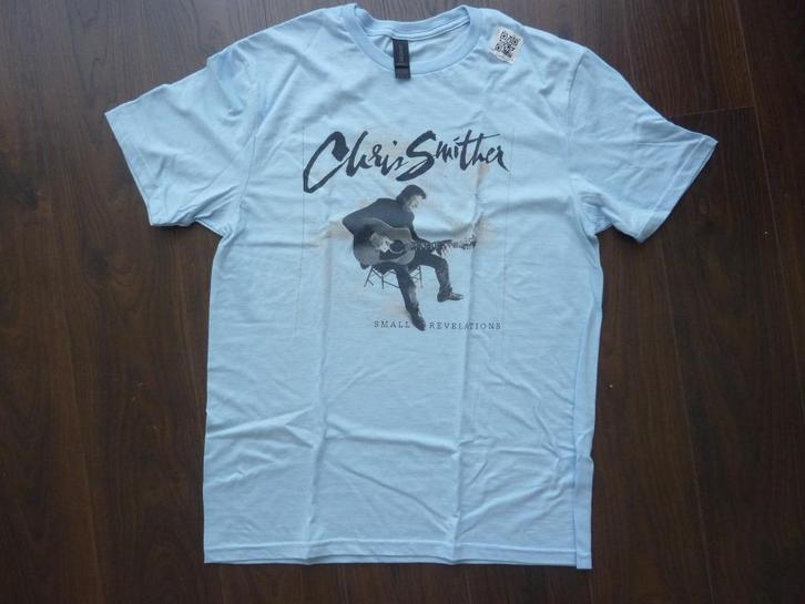 t-shirt Chris Smither M lichtblauw nieuw Small Revelations, Verzamelen, Muziek, Artiesten en Beroemdheden, Nieuw, Kleding, Verzenden