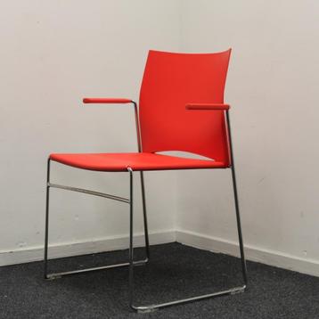 A450 FP kantinestoel, Design, Kunststof, Rood, Vergaderstoel beschikbaar voor biedingen