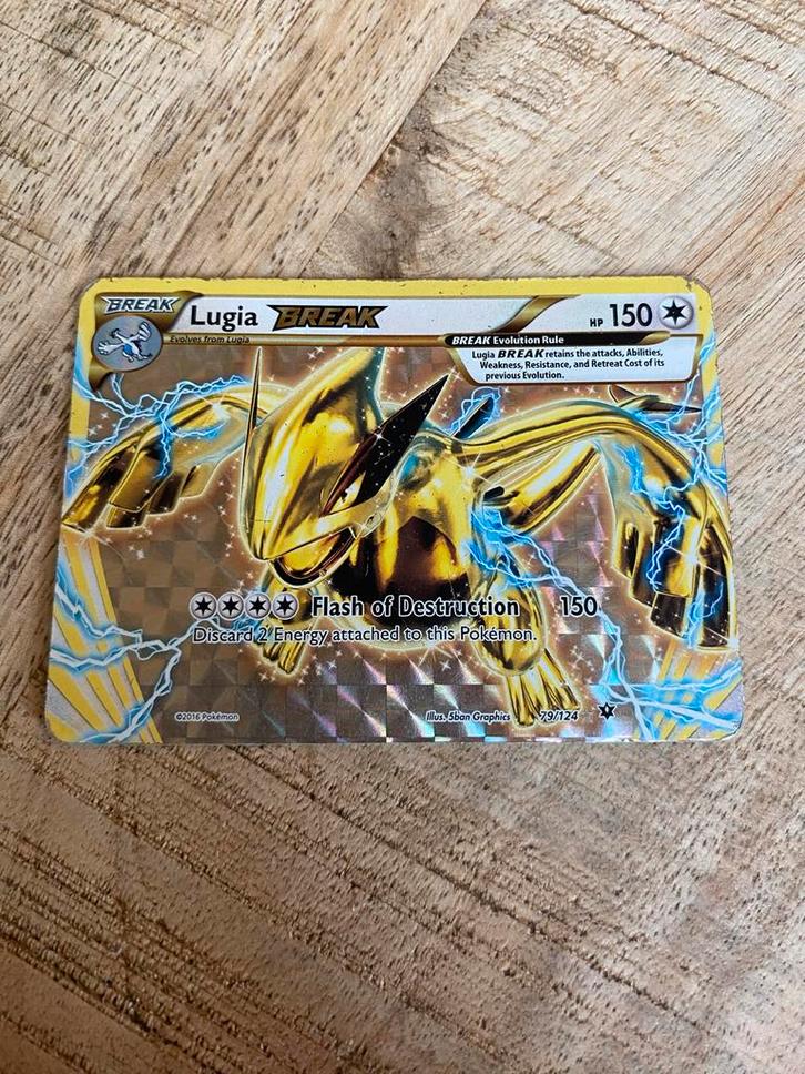 Lugia BREAK Pokémonkaart - Zeldzaam!, Hobby en Vrije tijd, Verzamelkaartspellen | Pokémon, Zo goed als nieuw, Losse kaart, Foil