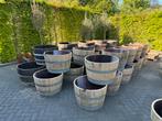 Halve wijnvaten | bloembakken | eikenhout | moederactie, Tuin en Terras, Bloembakken en Plantenbakken, Ophalen, Rond, Nieuw, 60 tot 100 cm