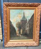 Antiek Geschilderd Stadsgezicht - Gesigneerd, Antiek en Kunst, Ophalen