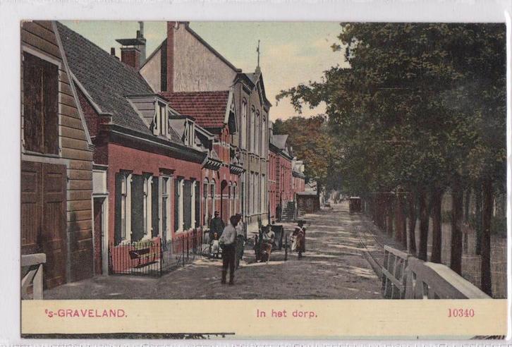 s- graveland in het dorp  ca 1920, Verzamelen, Ansichtkaarten | Nederland, Noord-Holland, Ophalen of Verzenden