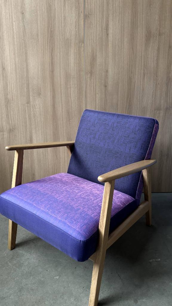 Aangepaste Paarse Stoel – €60, Huis en Inrichting, Stoelen, Zo goed als nieuw, Eén, Hout, Overige kleuren, Ophalen