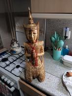 Antieke houten boeddha  beeld zie foto's, Ophalen of Verzenden, Zo goed als nieuw