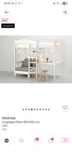 Witte hoogslaper met bureau en bankje/ extra bed, Ophalen, Hoogslaper