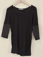 Dames top zwart met leren armen leer knit tricot trui maat S, Zwart, Ophalen of Verzenden, Zo goed als nieuw, Lange mouw