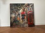3D metalen schilderij regen in London, Huis en Inrichting, Woonaccessoires | Schilderijen, Tekeningen en Foto's, Ophalen of Verzenden