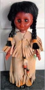 Indiaan pop 30cm vintage bewegende ogen, Verzamelen, Poppen, Ophalen, Pop