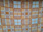 Mooie vintage oranje geblokte deken acryl velours, Huis en Inrichting, Ophalen of Verzenden, Zo goed als nieuw, N.v.t, N.v.t