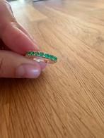 Gouden ring met smaragd maat 18.25, Sieraden, Tassen en Uiterlijk, Ringen, 18 tot 19, Nieuw, Ophalen of Verzenden, Met edelsteen