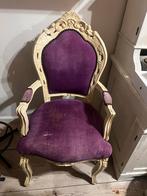 Btocante franse stoel paars beige, Antiek en Kunst, Antiek | Meubels | Stoelen en Banken, Ophalen