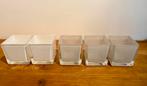 Vierkante glazen bakjes - wit, Verzamelen, Ophalen of Verzenden, Zo goed als nieuw, Overige typen