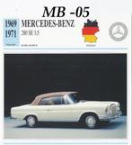 Mb05 autokaart mercedes benz 280 se 3;5 ( 1969- 1971 ), Ophalen of Verzenden, Zo goed als nieuw, Auto's
