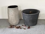 Twee Brocante stijl Espeterhoeve bloempotten, Ophalen, Rond, Zo goed als nieuw, Minder dan 25 cm