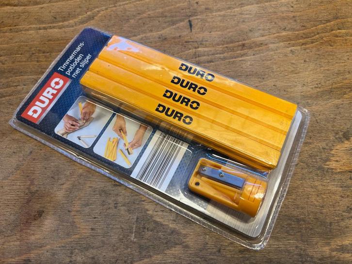 12 NIEUWE timmermanspotloden potloden met slijper DURO, Doe-het-zelf en Verbouw, Gereedschap | Handgereedschap, Nieuw, Ophalen of Verzenden