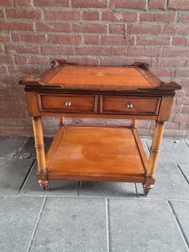 Houten kastje met lade, Huis en Inrichting, Tafels | Bijzettafels, Gebruikt, Vierkant, 45 tot 60 cm, Minder dan 55 cm, Hout, Ophalen