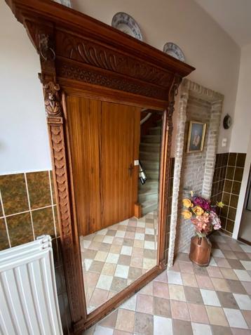 Frans Belgische Spiegel Eikenhout Antiek beschikbaar voor biedingen